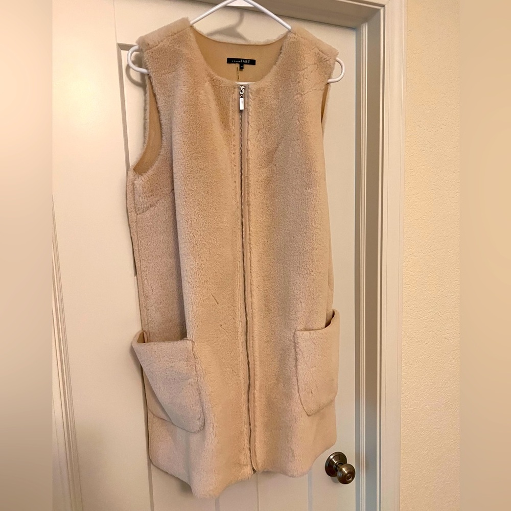 Lemon Tart Faux Fur Vest | M | Cream
